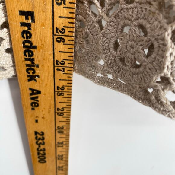 Christopher Banks Sweater Women’s Small Beige Lace Crochet Bohemian Hippie - Picture 6 of 8